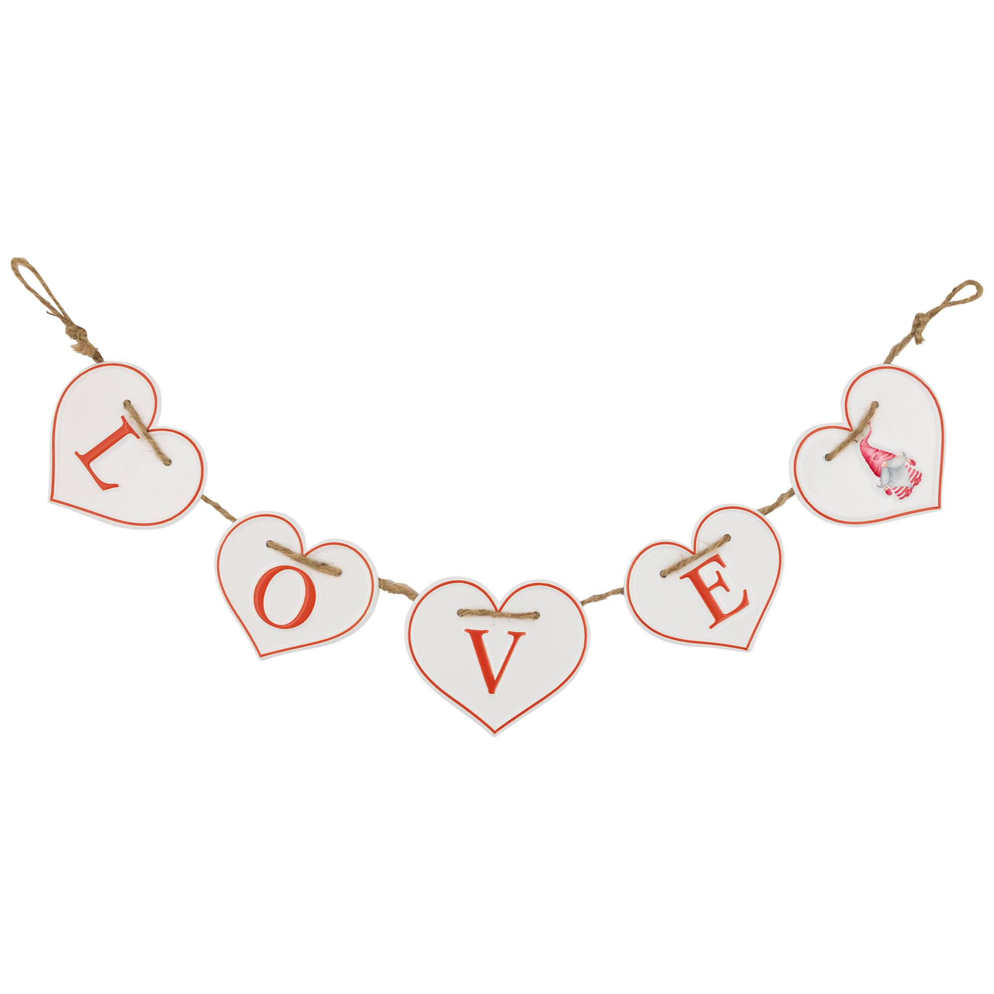 32" Valentine's Day LOVE Hearts Metal Banner